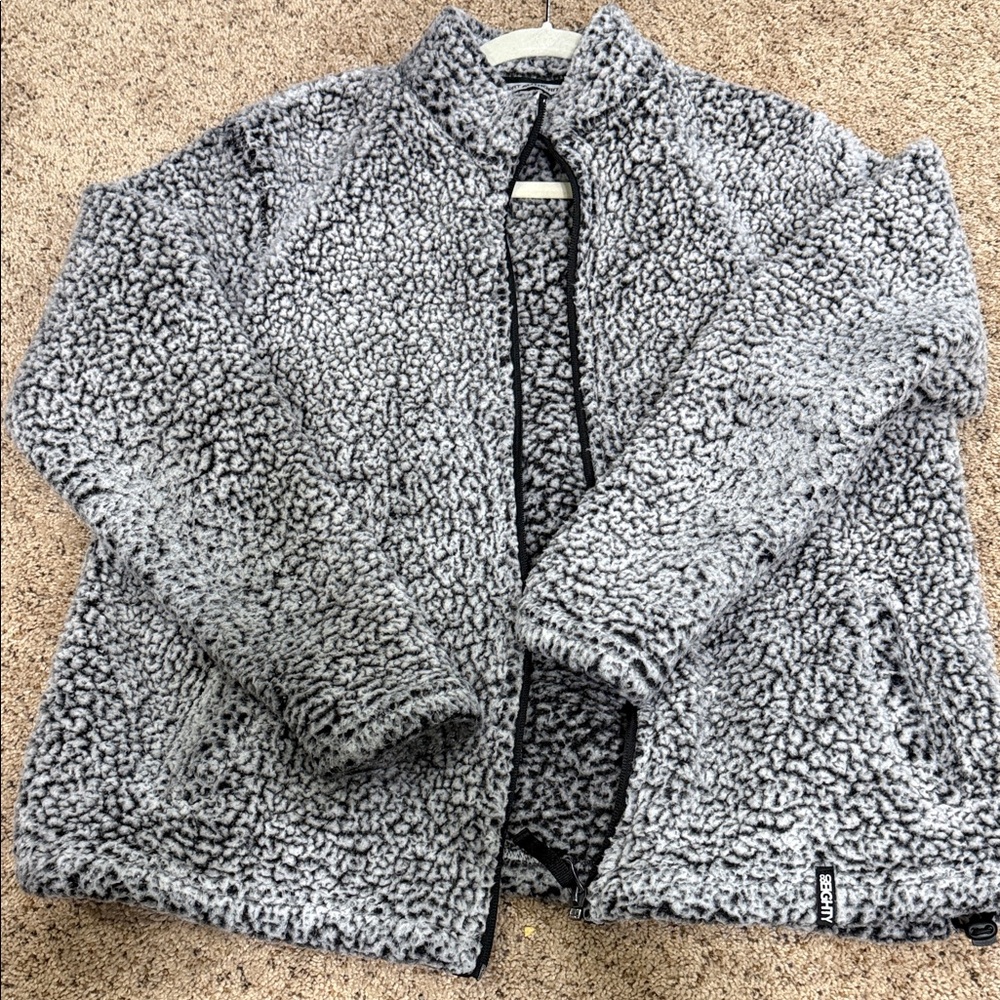 Port Authority Women's Gray Teddy Sherpa Zip Jacket